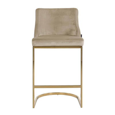 Richmond Interiors Samt-Barhocker Bolton | Khaki gold