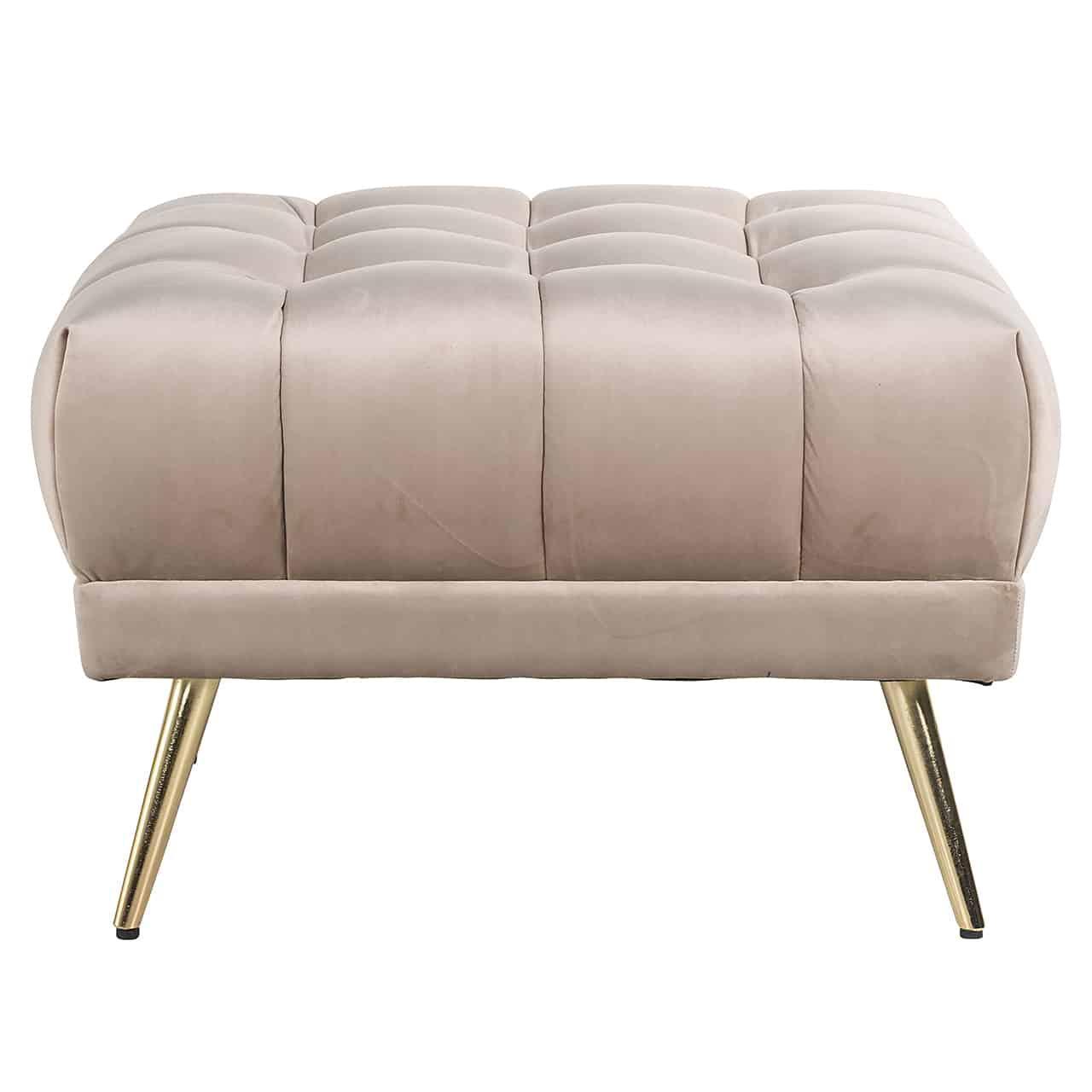 Richmond Interiors Samt-Hocker Huxley | Khaki