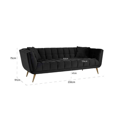 Richmond Interiors Samt-Sofa Huxley | Anthrazit