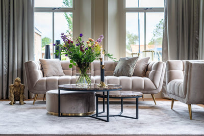 Richmond Interiors Samt-Sofa Huxley | Khaki