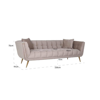 Richmond Interiors Samt-Sofa Huxley | Khaki