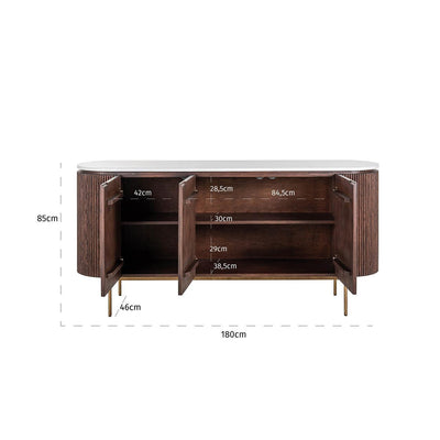 Richmond Interiors Sideboard Barkley 3-türig | Gold