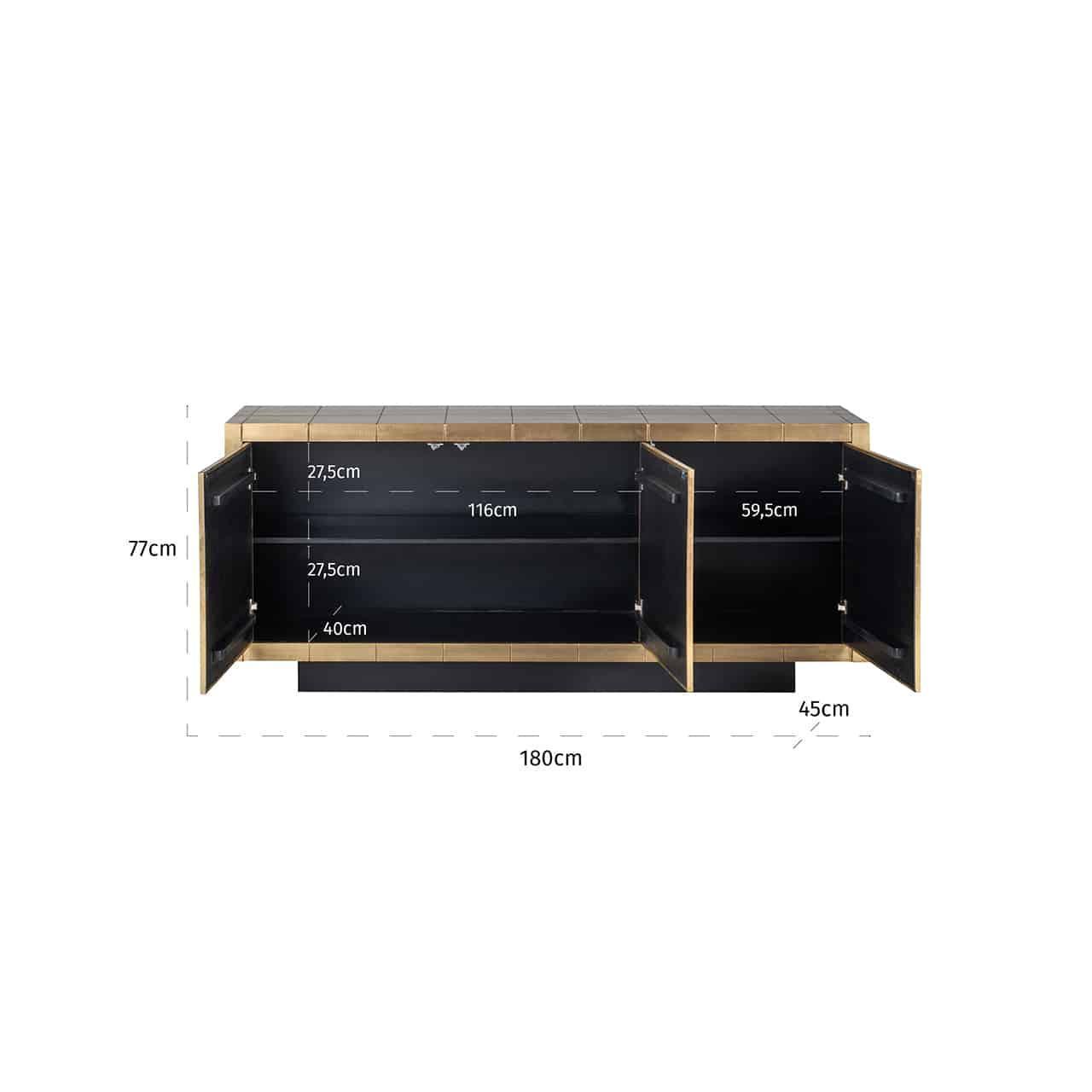 Richmond Interiors Sideboard Collada 3-türig | Gold