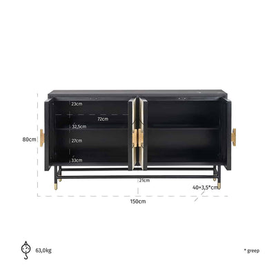 Richmond Interiors Sideboard Novas 4-türig