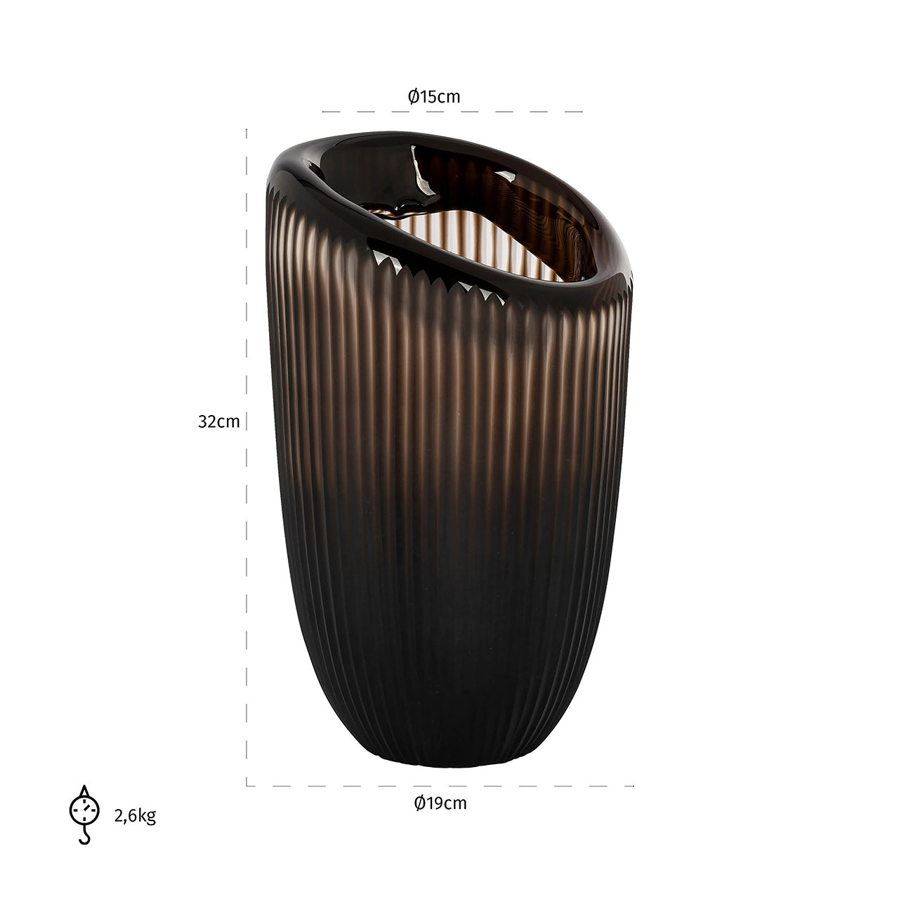 Richmond Interiors Vase Bodi aus Glas | H 32 cm