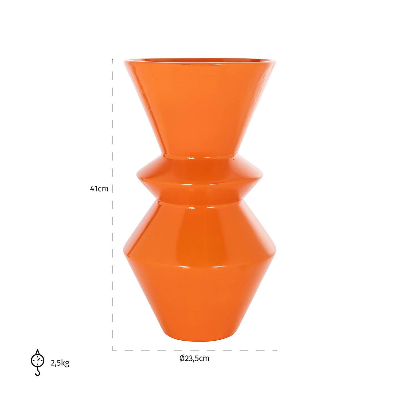 Richmond Interiors Vase Leana Orange | H 42 cm