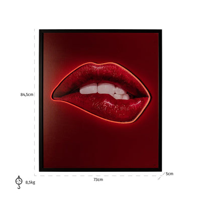 Richmond Interiors Wall art Lips beleuchtet | 84,5x73 cm