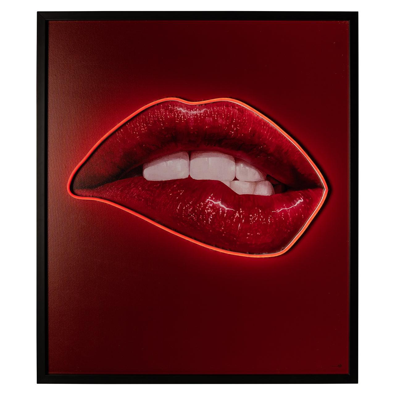 Richmond Interiors Wall art Lips beleuchtet | 84,5x73 cm