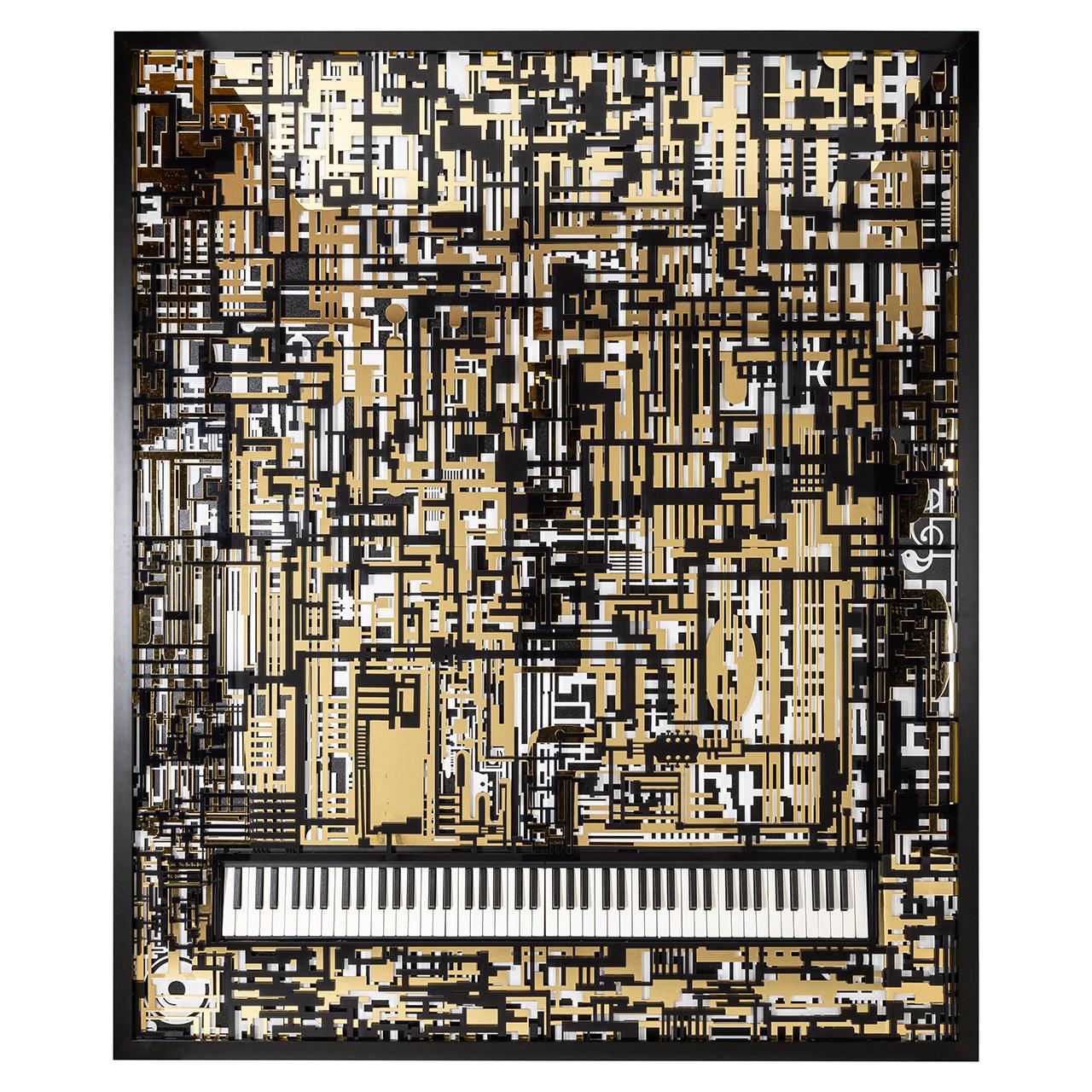 Richmond Interiors Wall art Piano mit echter Klaviermusik | 188x158 cm