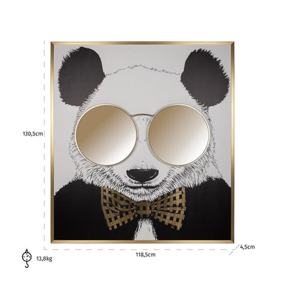 Richmond Interiors Wandbild Wall art shiny Panda | 130x118 cm