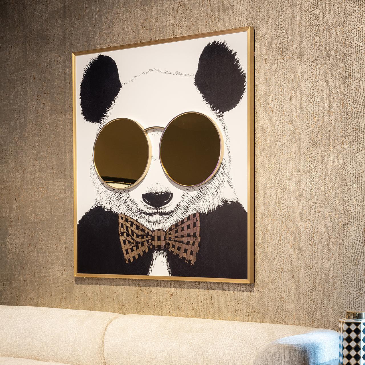 Richmond Interiors Wandbild Wall art shiny Panda | 130x118 cm