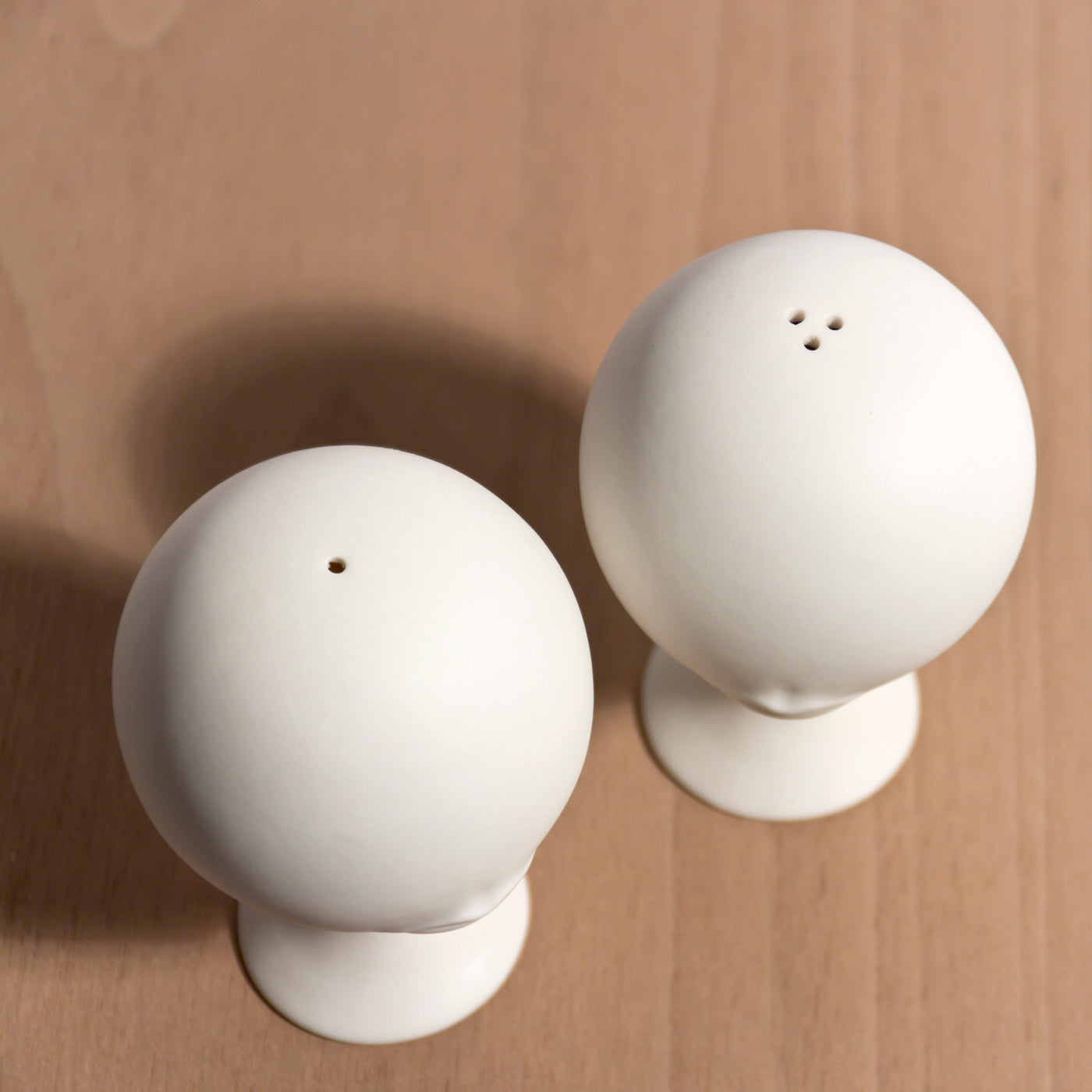 mr and mrs muse salt and pepper set porcelain white - detail view