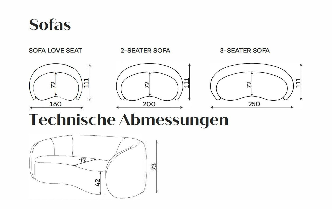 Codeso Living Sofa Charlotte (3-Sitzer) Codeso Living