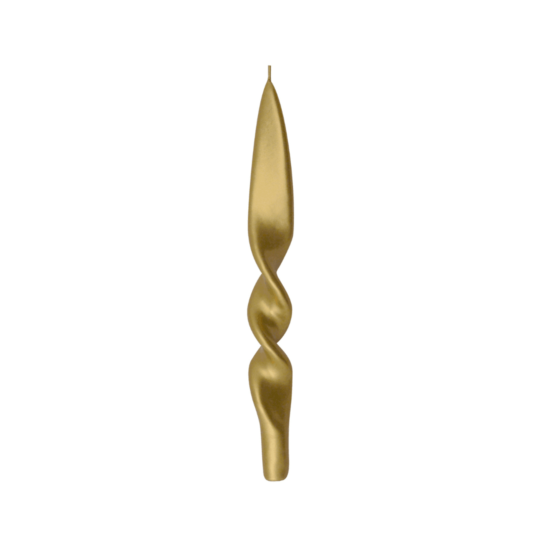 Twisted Kerze in Gold | 28 cm