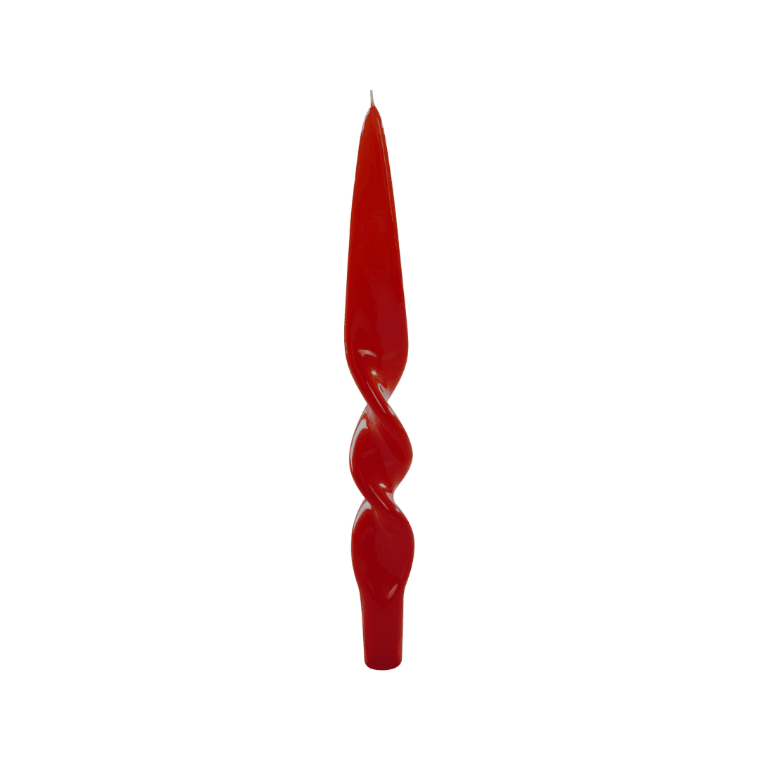 Twisted Kerze in Rot | 28 cm