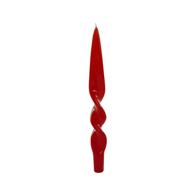 Twisted Kerze in Rot | 28 cm