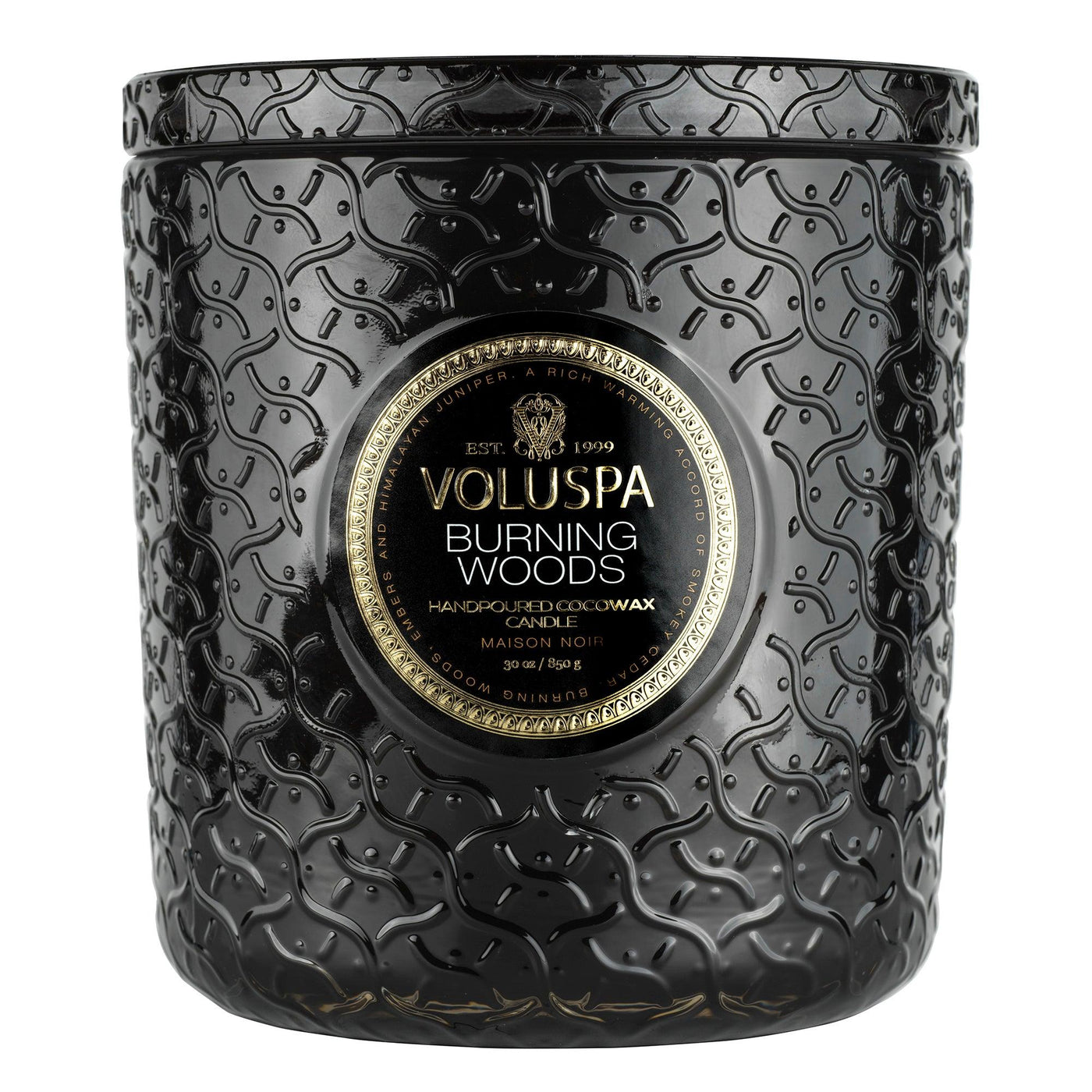 Voluspa 3-Docht Duftkerze Burning Woods | Luxe Candle 850 Gr.