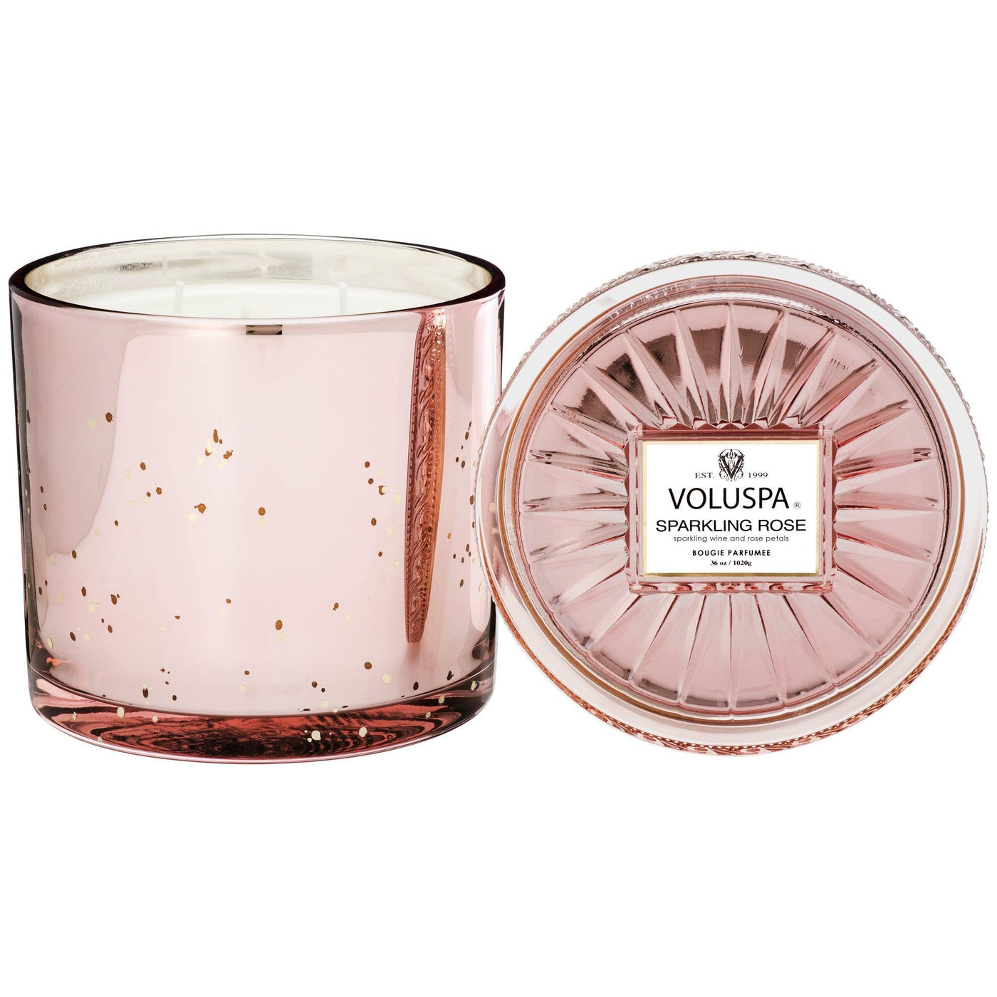 Voluspa 3-Docht Duftkerze Sparkling Rose Vermeil Collection | Grande Maison Candle