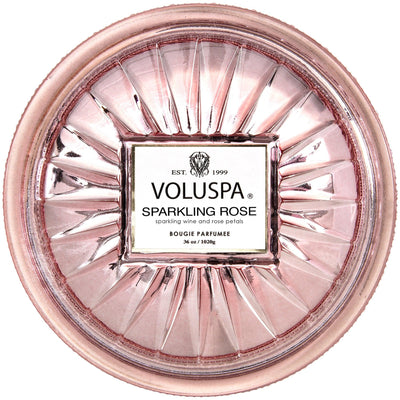 Voluspa 3-Docht Duftkerze Sparkling Rose Vermeil Collection | Grande Maison Candle