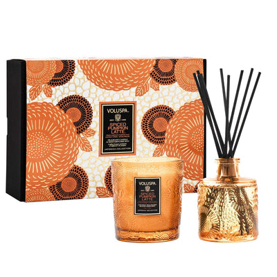 Voluspa Geschenkset Spiced Pumpkin Latte Limited Holiday Edition | Demi Candle & Diffuser