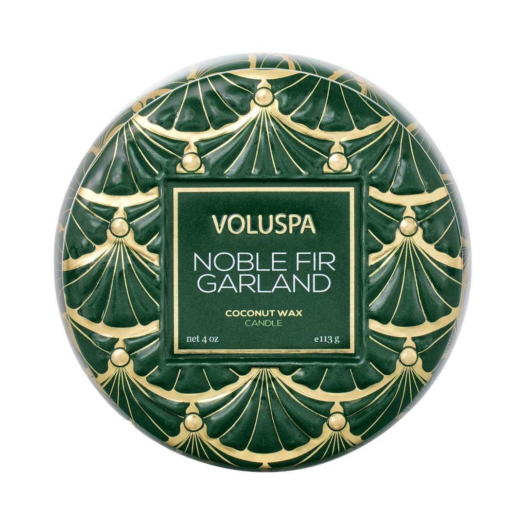 Voluspa Mini-Tin Duftkerze Noble Fir Garland Limited Holiday Edition