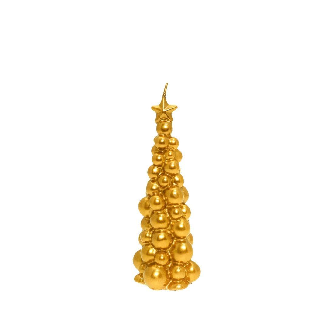 Weihnachtsbaum Kerze in Gold | Höhe 21 cm