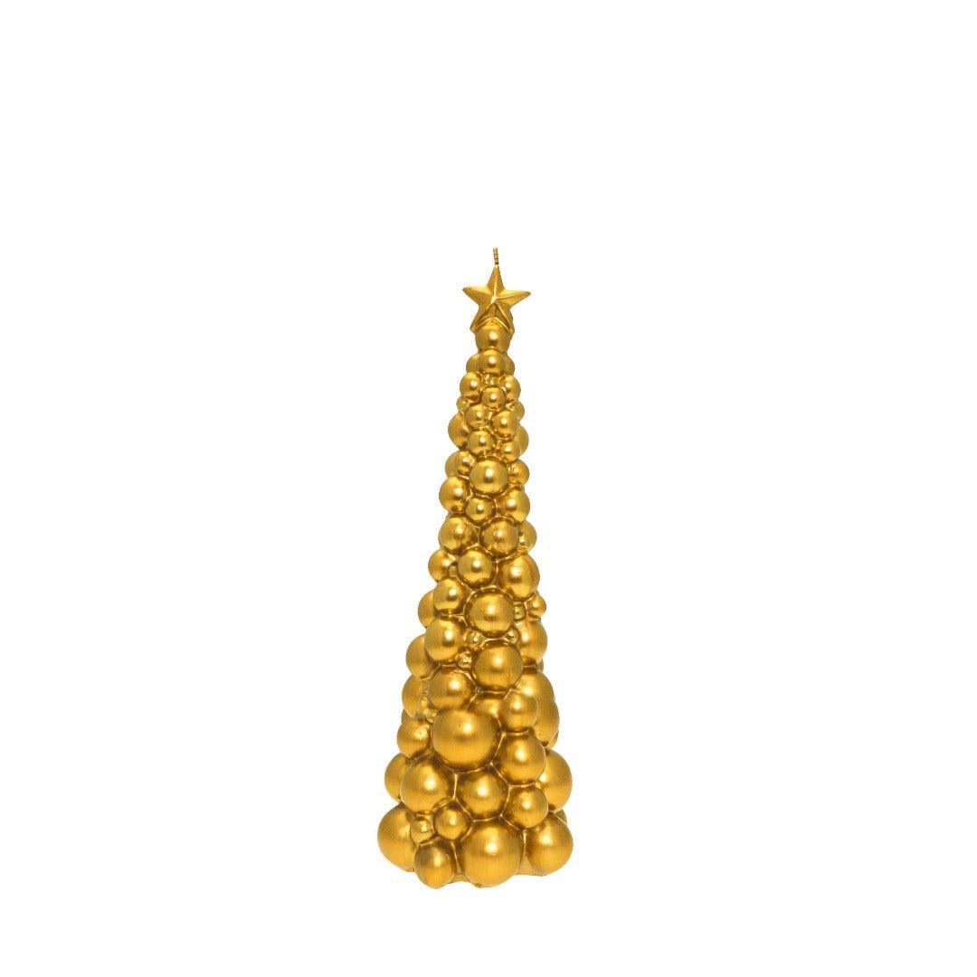 Weihnachtsbaum Kerze in Gold | Höhe 30 cm