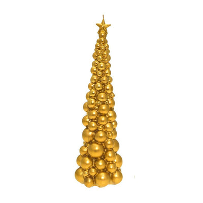 Weihnachtsbaum Kerze in Gold | Höhe 47 cm