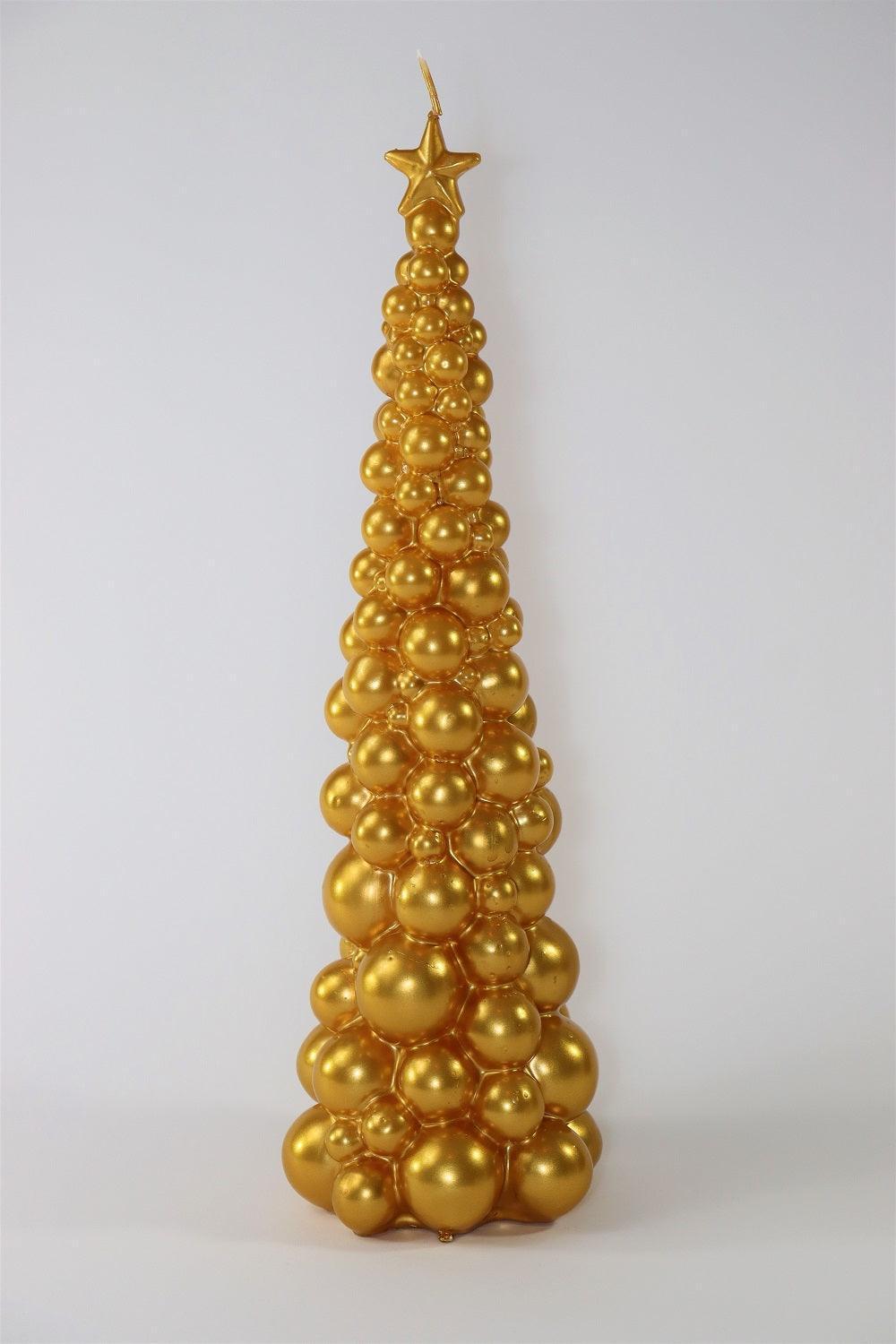 Weihnachtsbaum Kerze in Gold | Höhe 47 cm