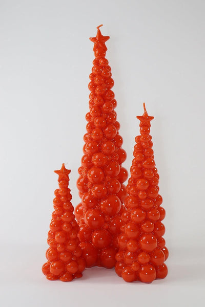 Weihnachtsbaum Kerze in Orange | Höhe 21 cm