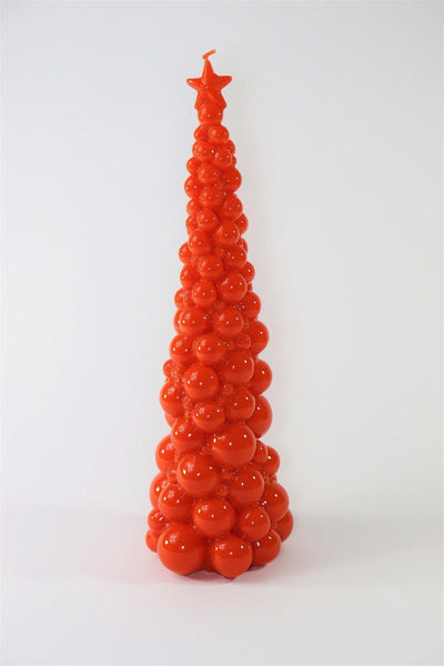 Weihnachtsbaum Kerze in Orange | Höhe 47 cm