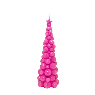 Weihnachtsbaum Kerze in Pink | Höhe 30 cm