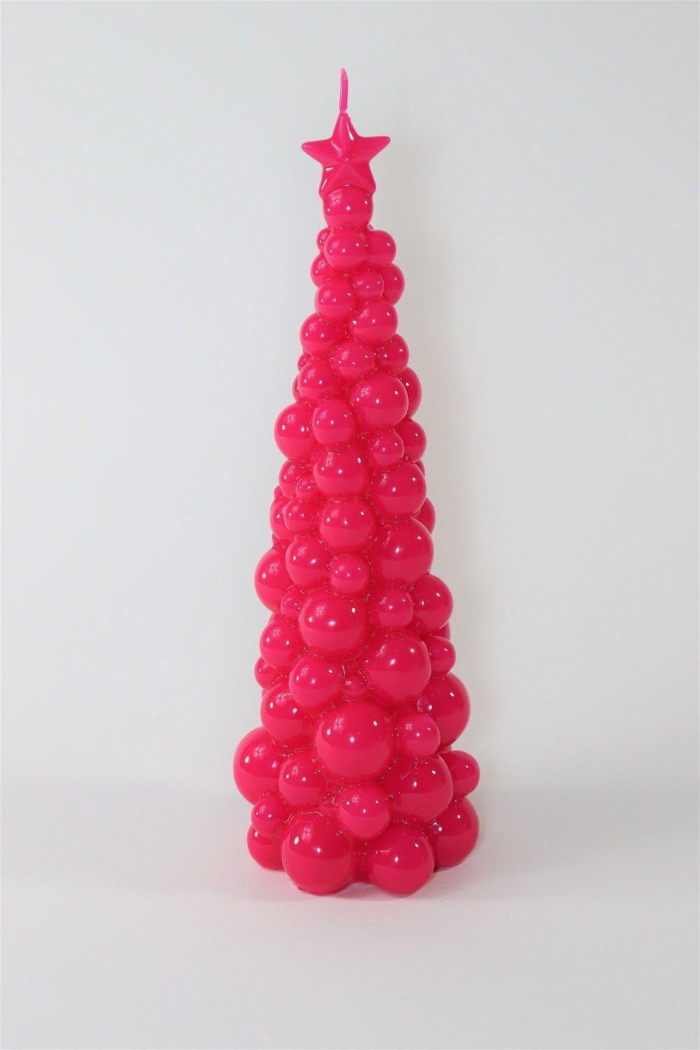 Weihnachtsbaum Kerze in Pink | Höhe 30 cm