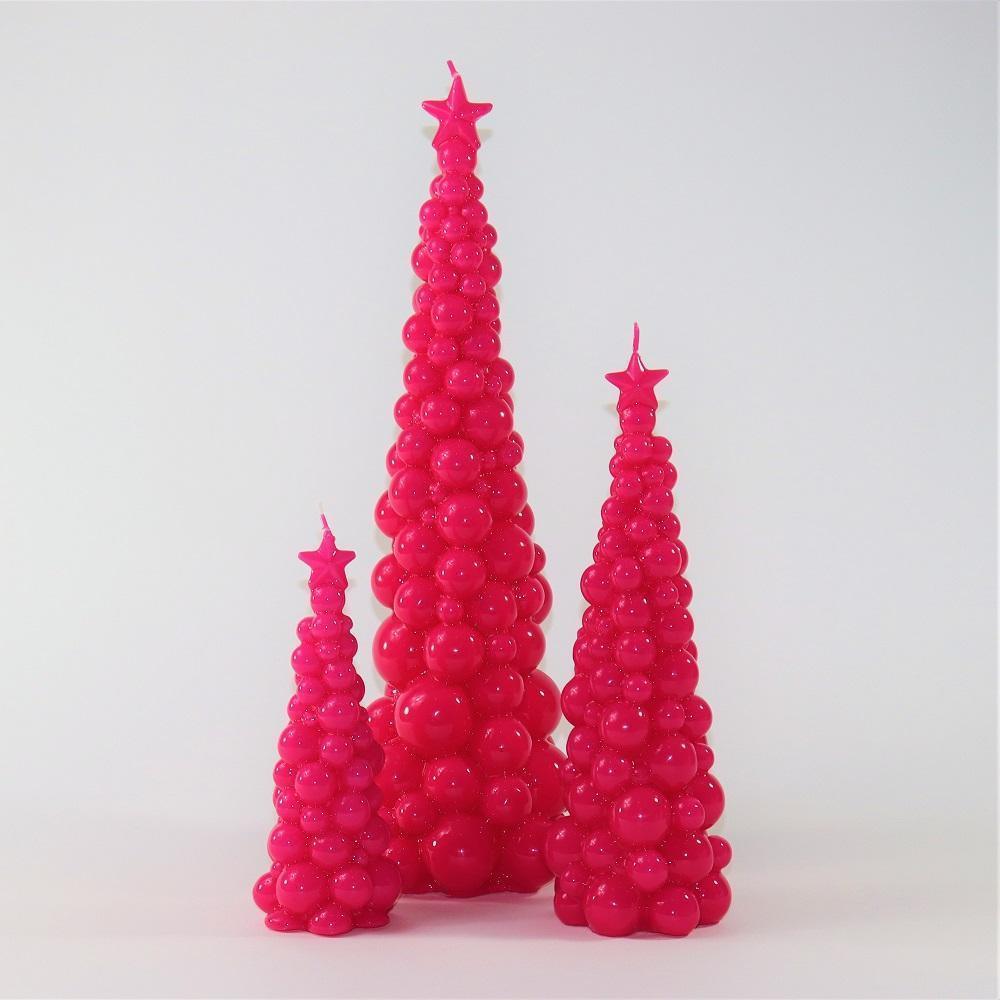 Weihnachtsbaum Kerze in Pink | Höhe 30 cm