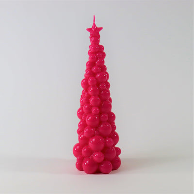 Weihnachtsbaum Kerze in Pink | Höhe 30 cm