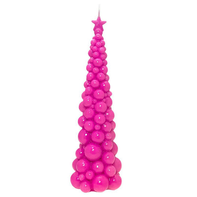 Weihnachtsbaum Kerze in Pink | Höhe 47 cm