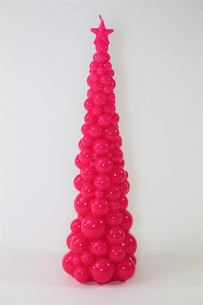 Weihnachtsbaum Kerze in Pink | Höhe 47 cm