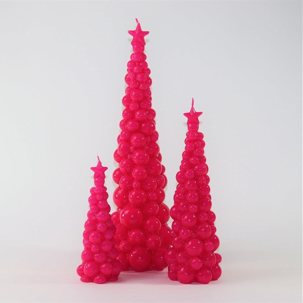 Weihnachtsbaum Kerze in Pink | Höhe 47 cm