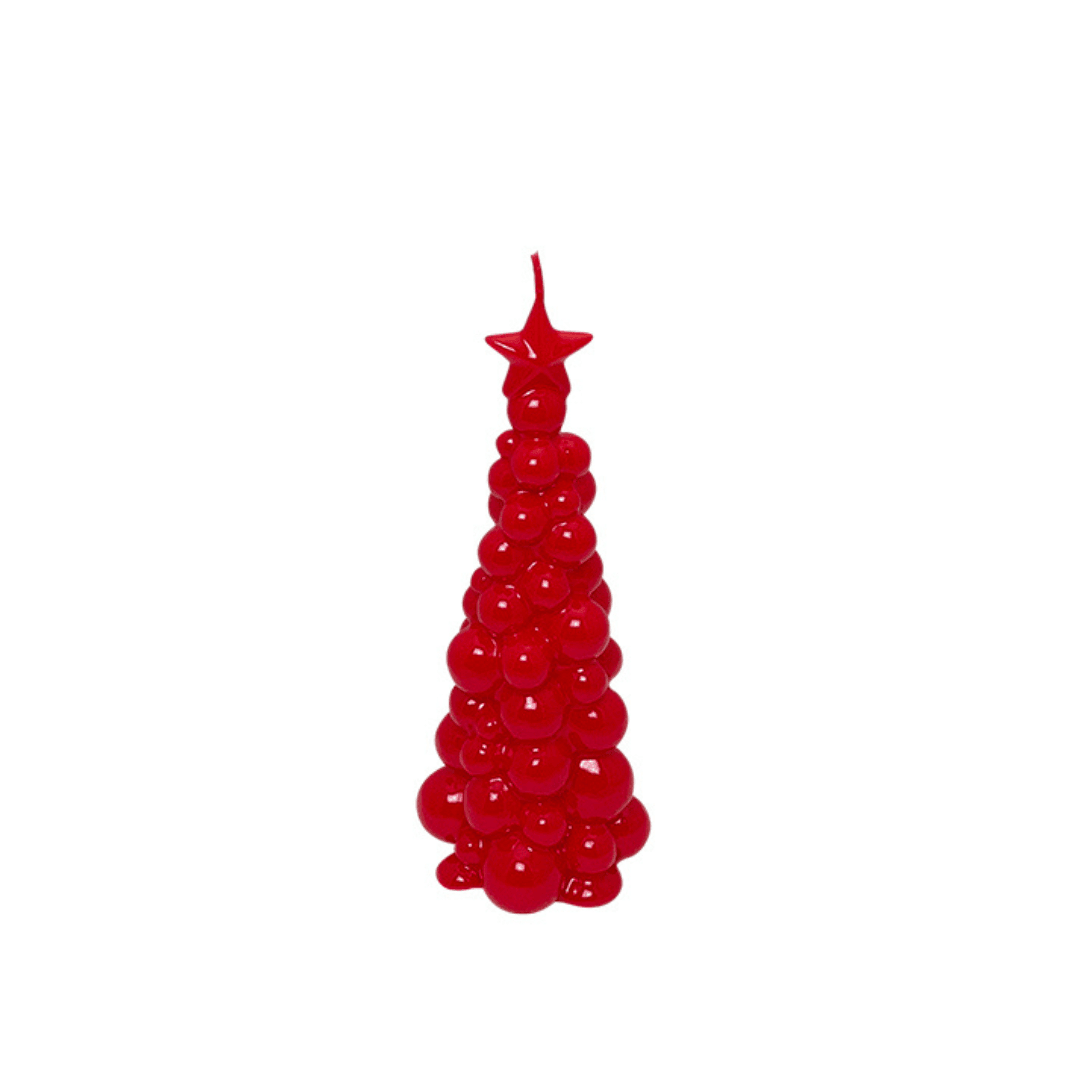 Weihnachtsbaum Kerze in Rot | Höhe 21 cm