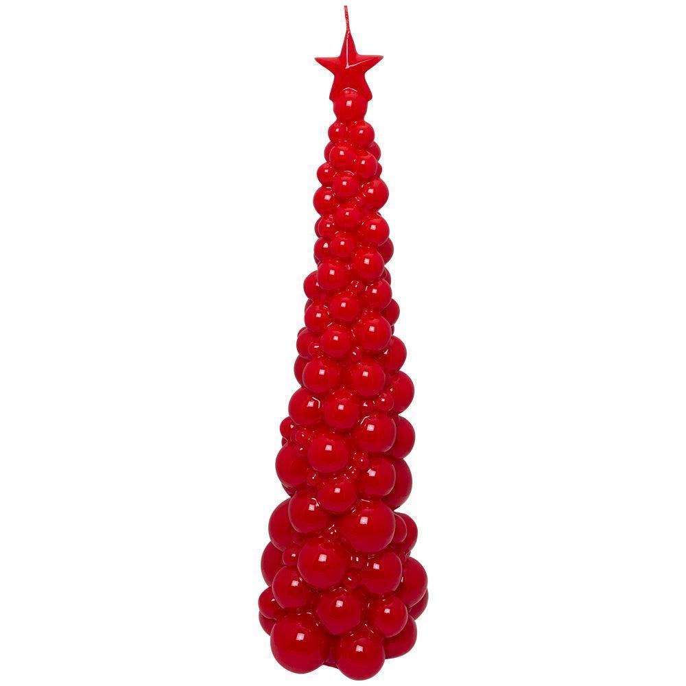 Weihnachtsbaum Kerze in Rot | Höhe 47 cm