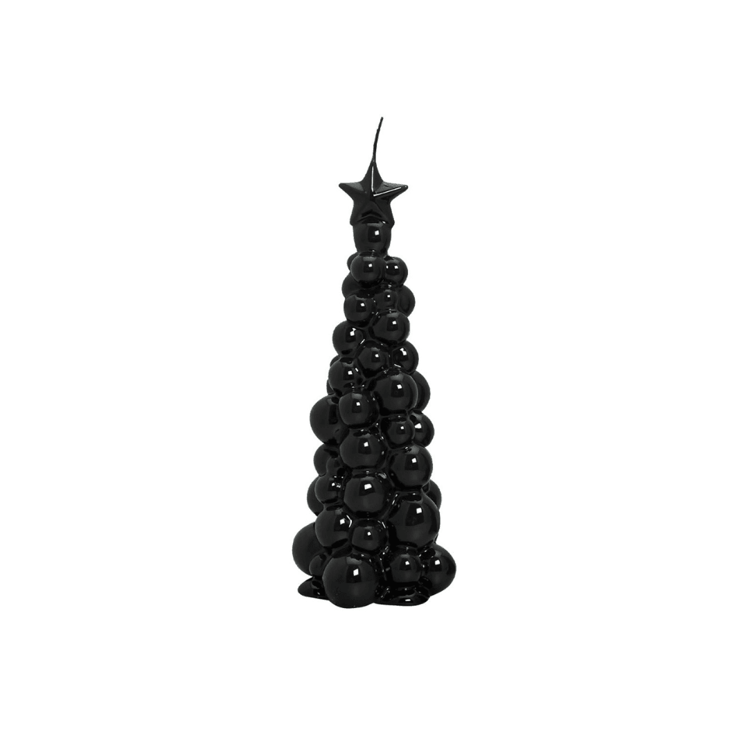 Weihnachtsbaum Kerze in Schwarz | Höhe 21 cm