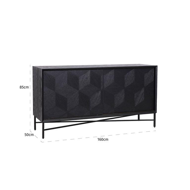 Richmond Interiors Richmond Interiors 4-türiges Sideboard Blax | Schwarz Codeso Living