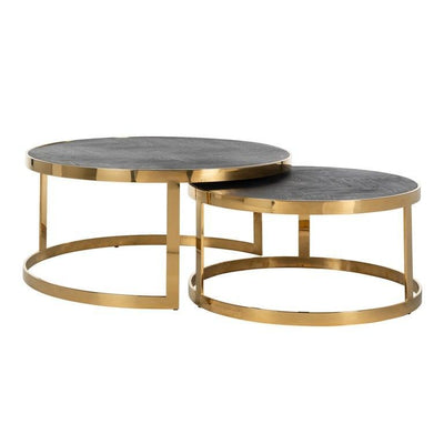 Richmond Interiors 2er Set Couchtisch Blackbone | Gold