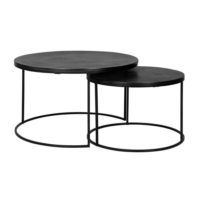 Richmond Interiors 2er Set Couchtisch Bolder | Schwarz