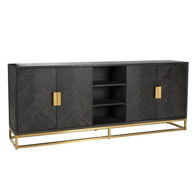 Richmond Interiors 4-türiges Sideboard Blackbone Gold | 225x90 cm