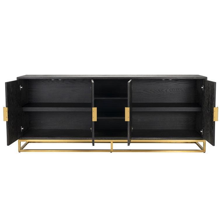 Richmond Interiors 4-türiges Sideboard Blackbone Gold | 225x90 cm