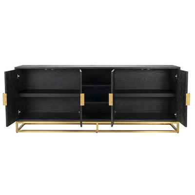 Richmond Interiors 4-türiges Sideboard Blackbone Gold | 225x90 cm