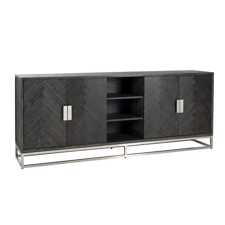 Richmond Interiors 4-türiges Sideboard Blackbone Silber | 225x90 cm