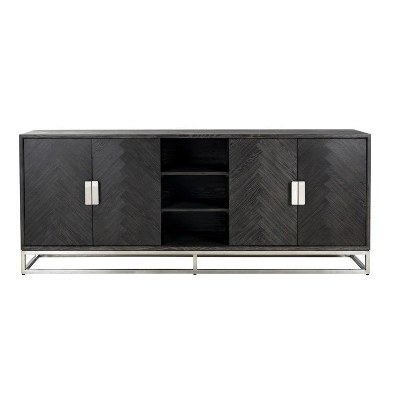 Richmond Interiors 4-türiges Sideboard Blackbone Silber | 225x90 cm