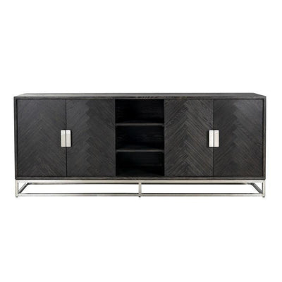 Richmond Interiors 4-türiges Sideboard Blackbone Silber | 225x90 cm